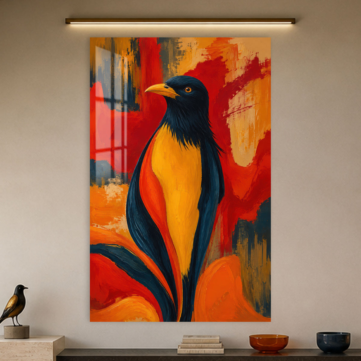 Tropical Songbird in a modern room