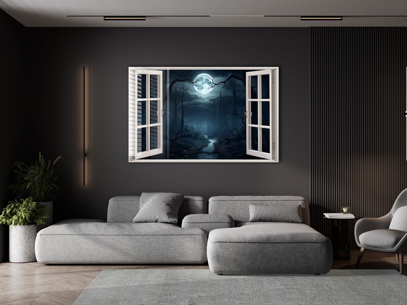 Artronauts Glass Print Window View Night