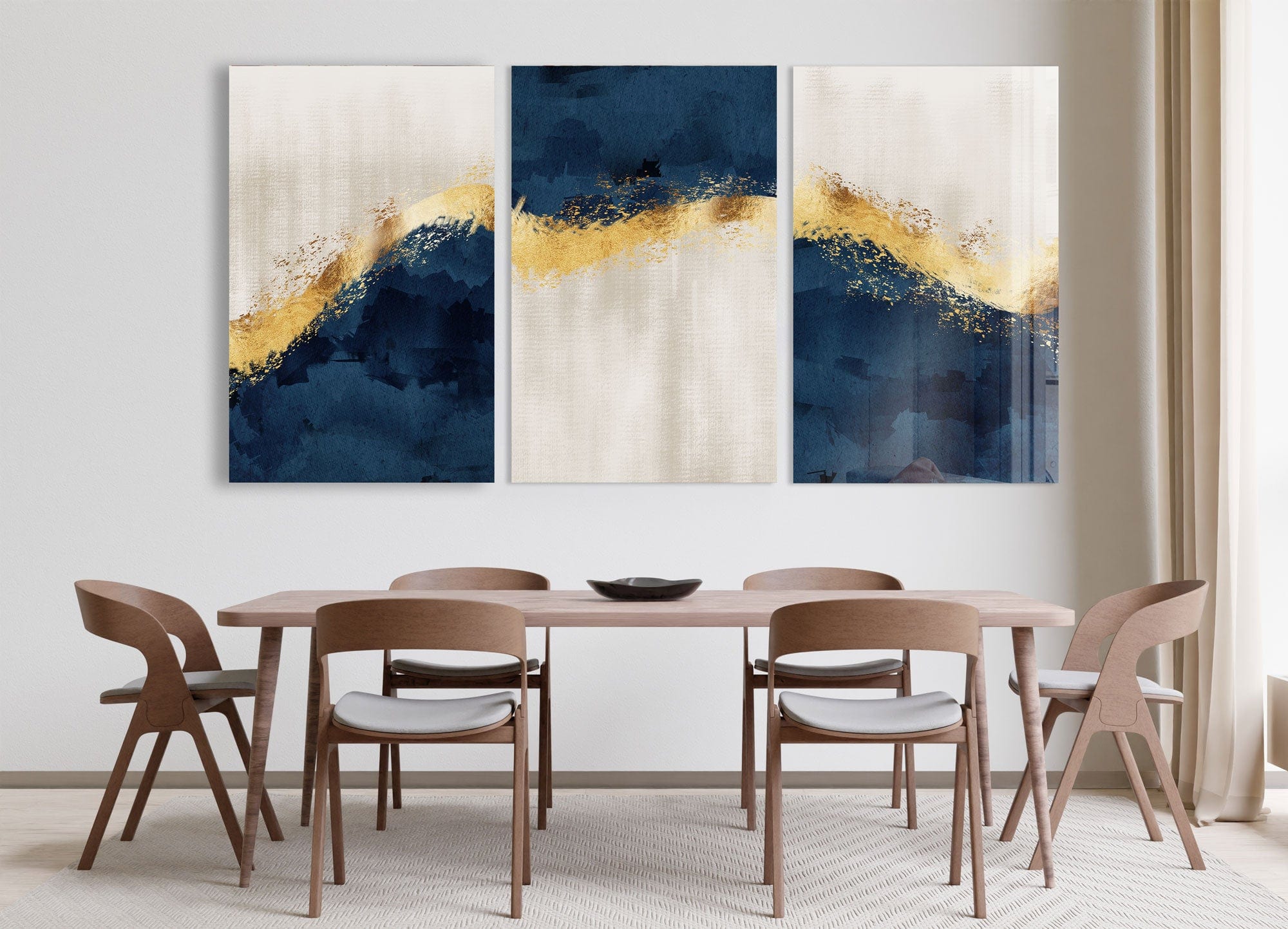 Artronauts Glass Print Blue & Cream Abstract - Trinity