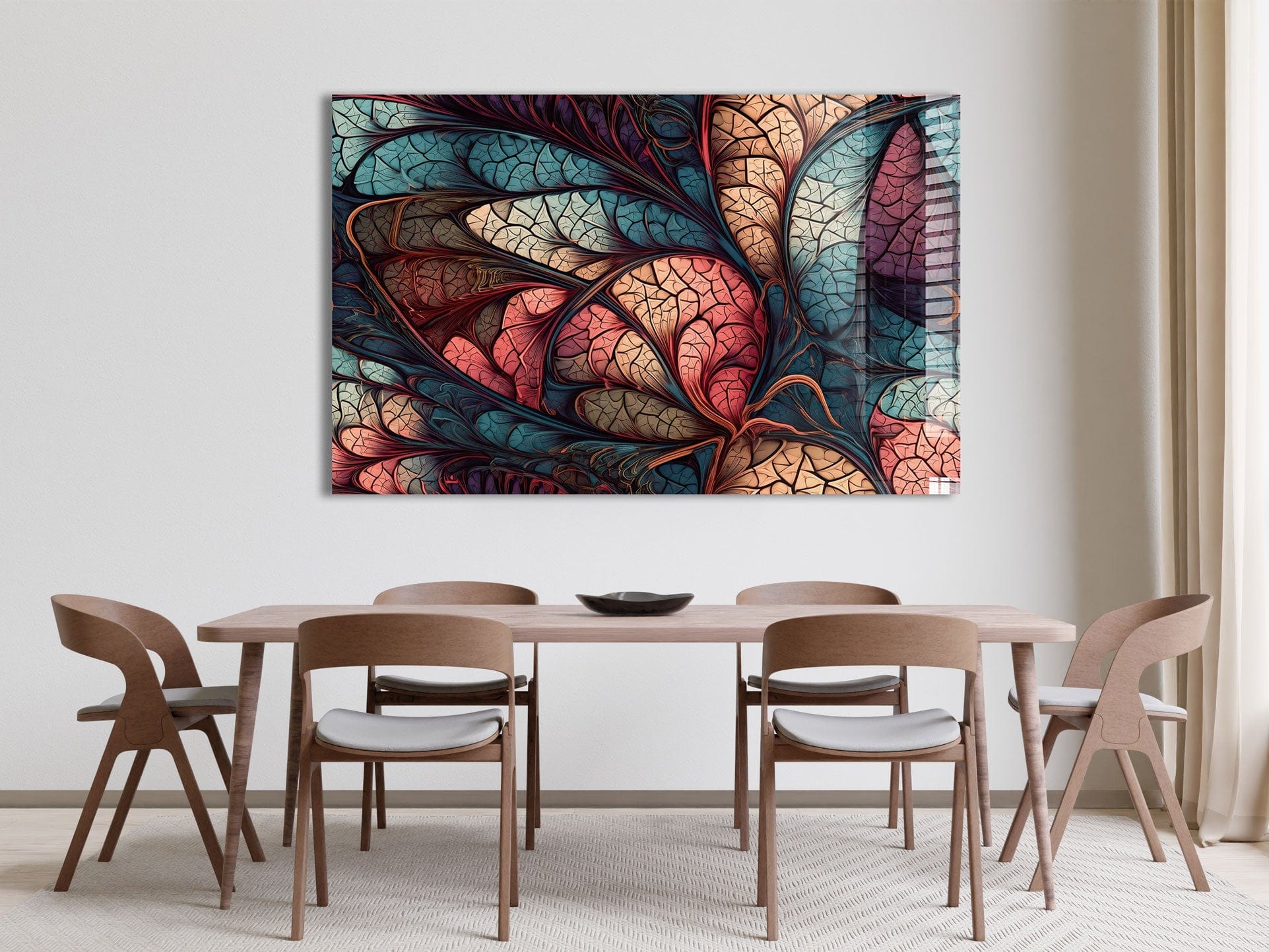 Artronauts Glass Print Red & Blue Floral Abstract