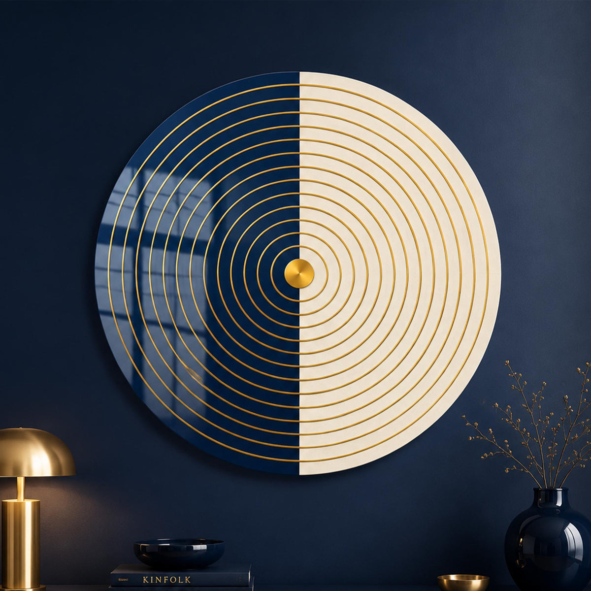 Golden Equilibrium — tempered glass, ultra HD print, ready to hang