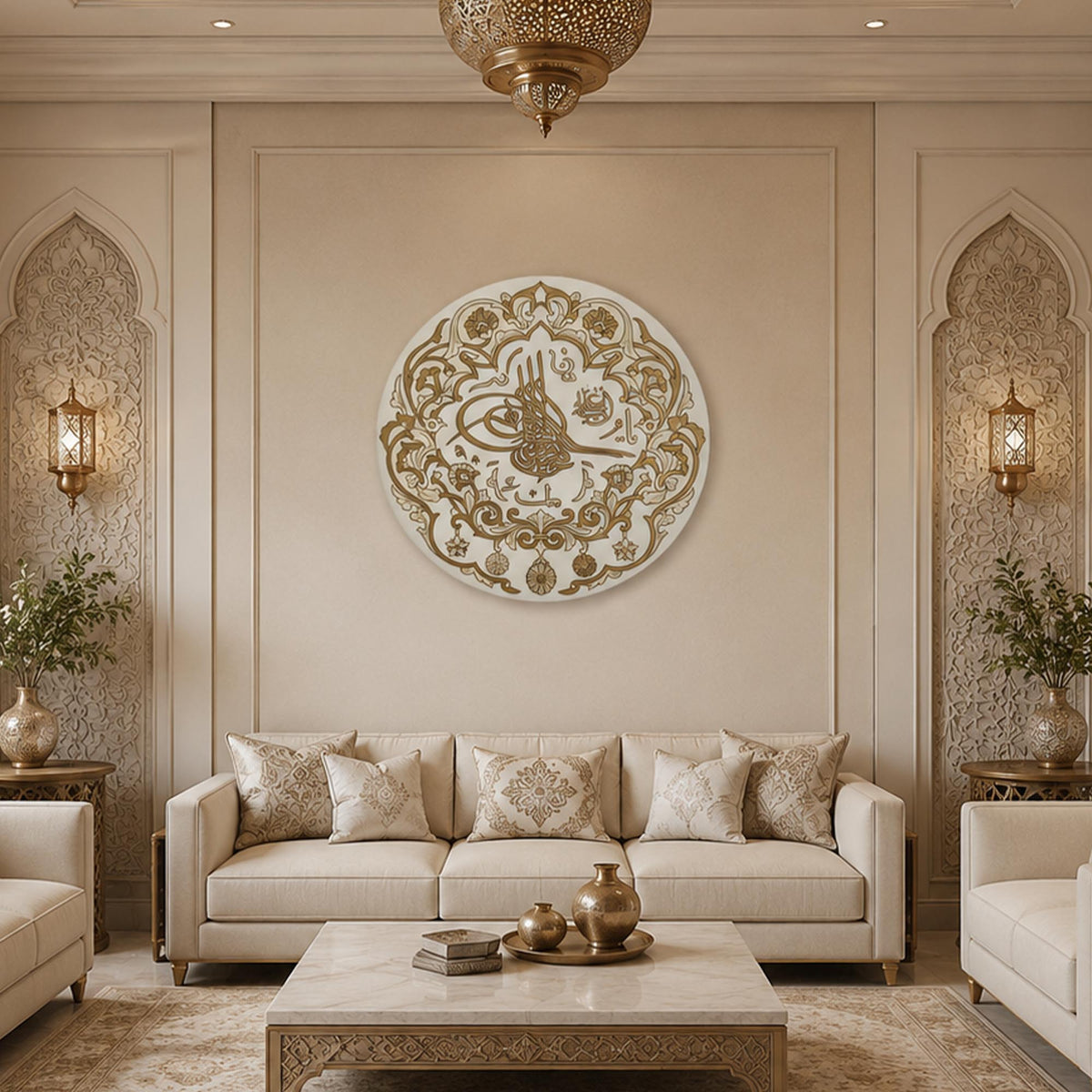 Ottoman Tughra Floral Plate lifestyle view
