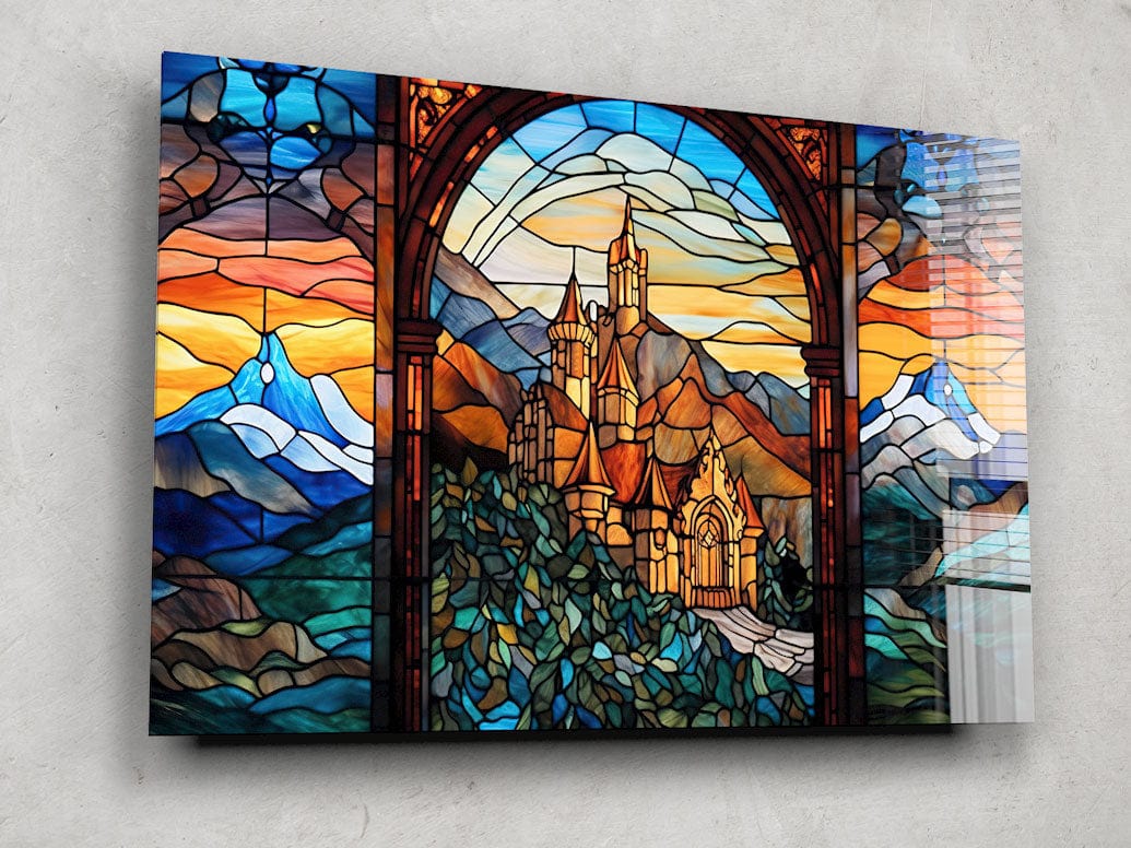 Artronauts Glass Print Castle Stained Glass Effect