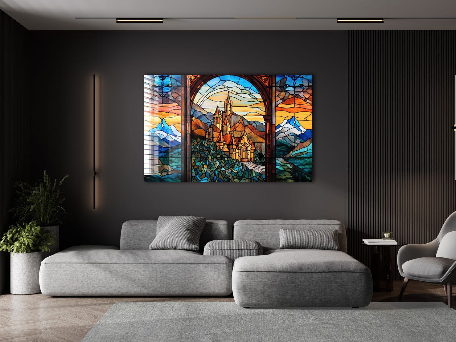 Artronauts Glass Print Castle Stained Glass Effect
