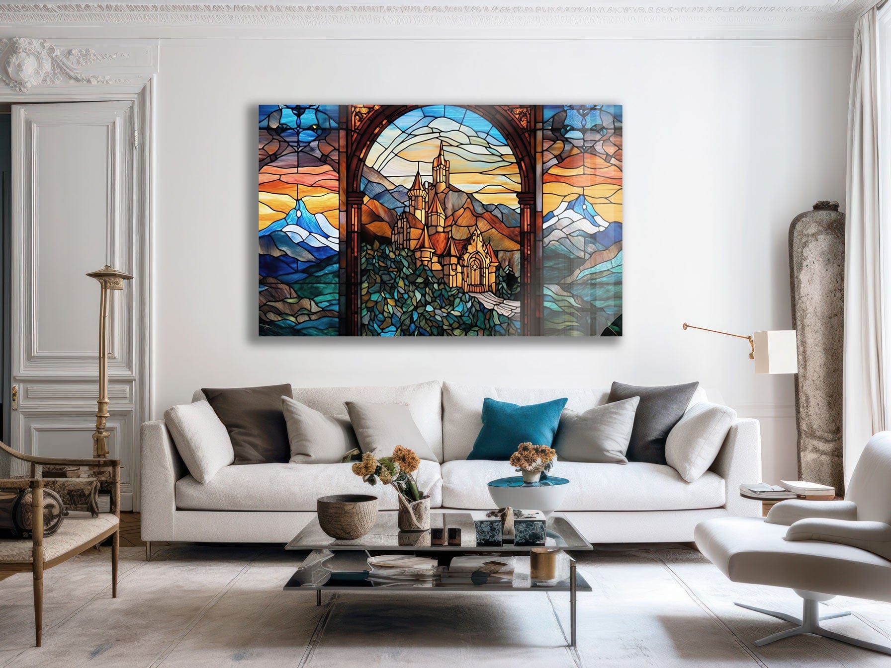 Artronauts Glass Print Castle Stained Glass Effect