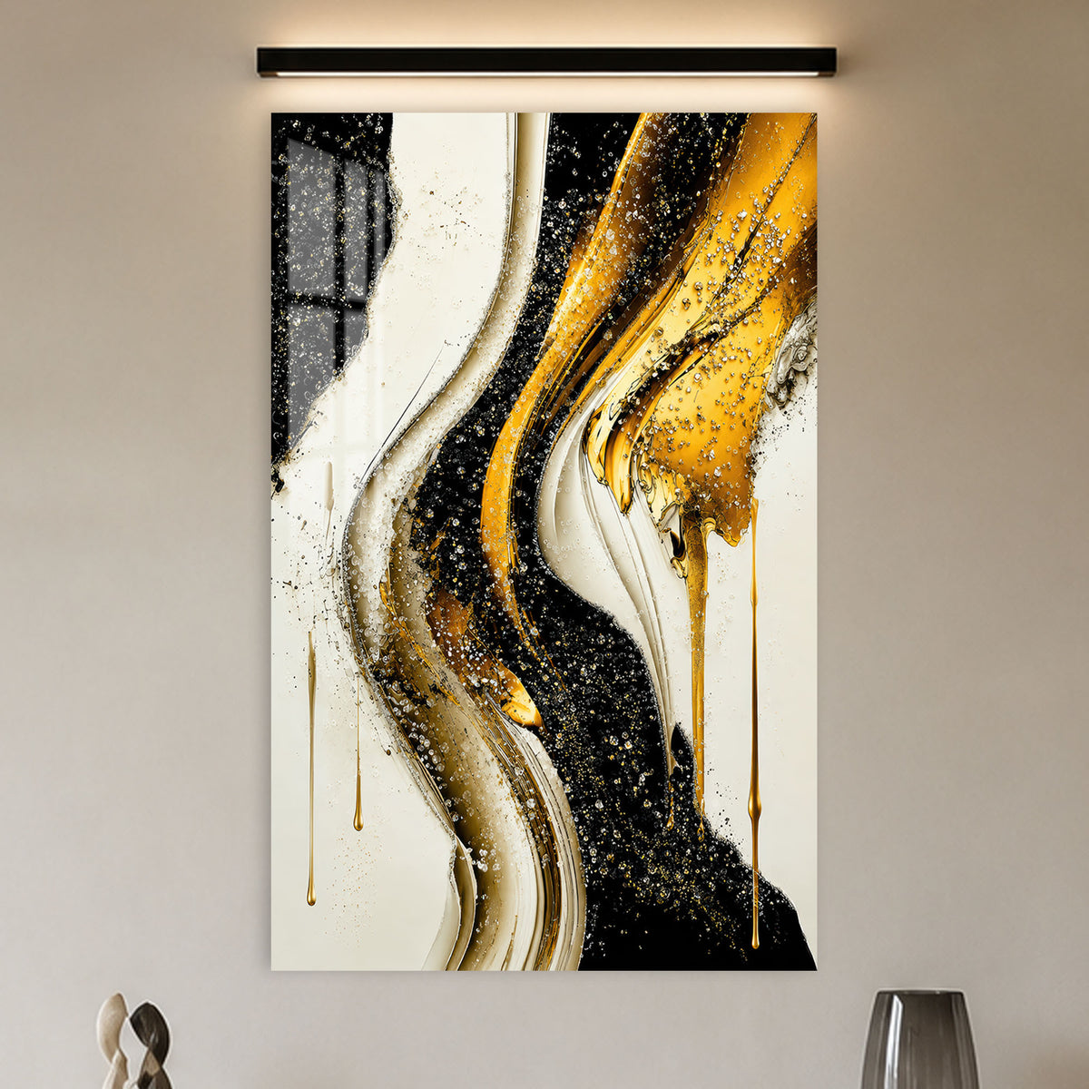 Golden Current in a modern room