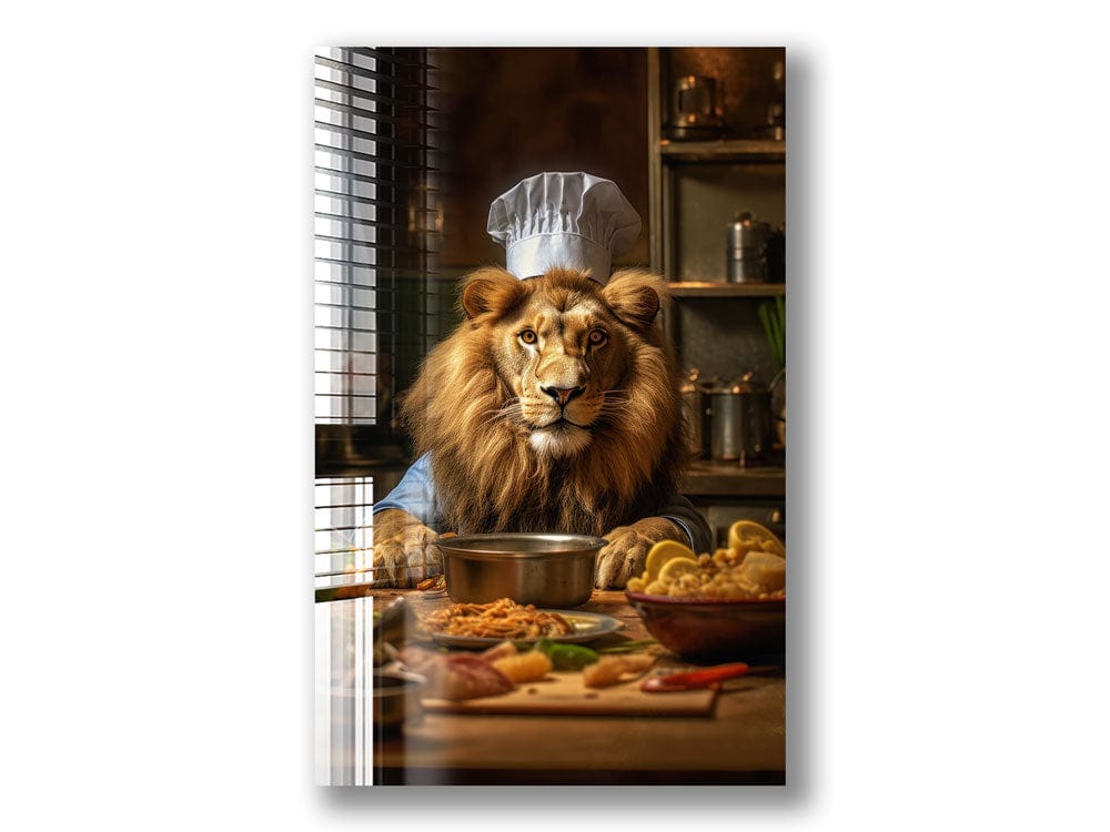 Artronauts Glass Print Chef Lion