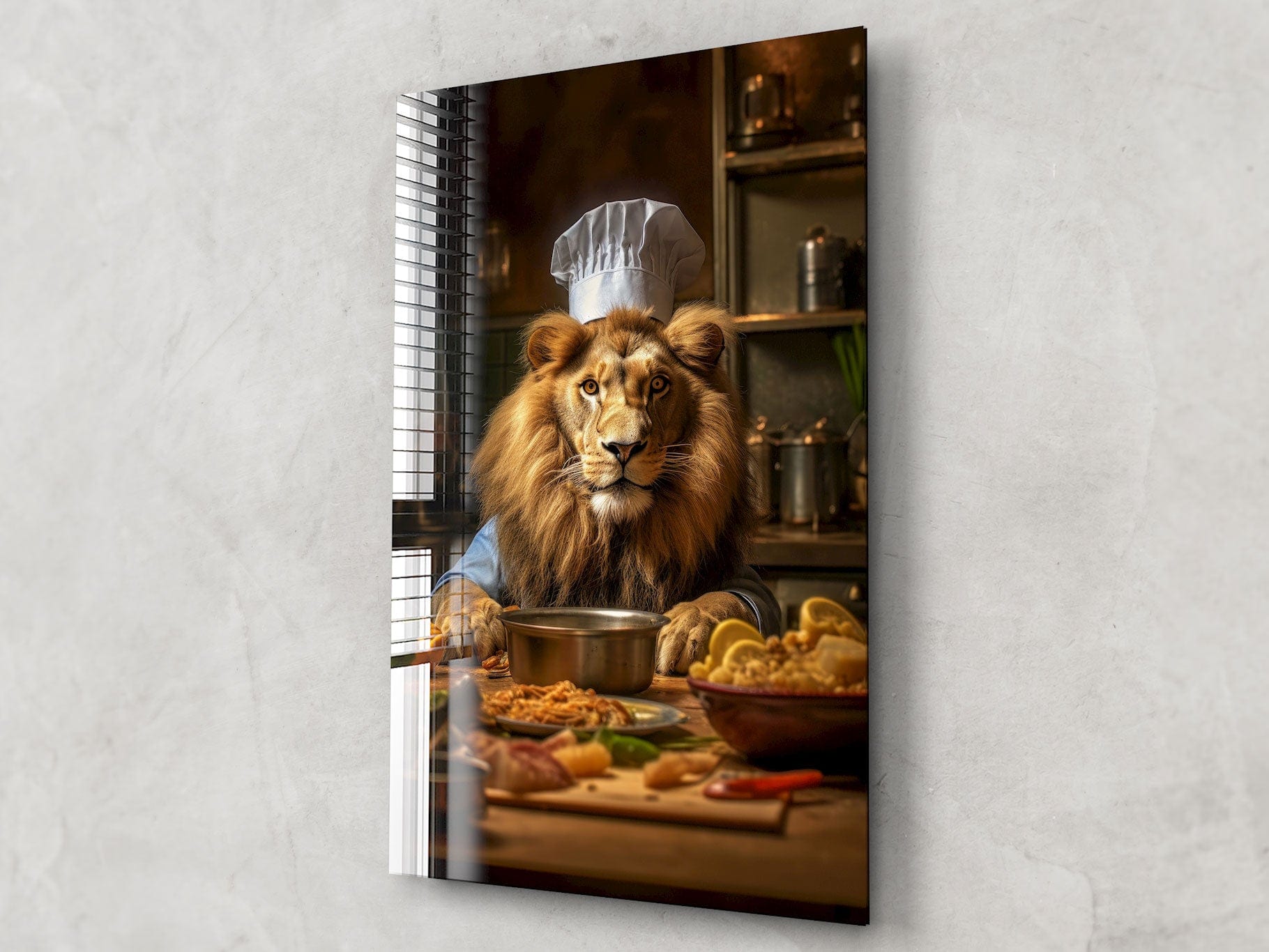 Artronauts Glass Print Chef Lion