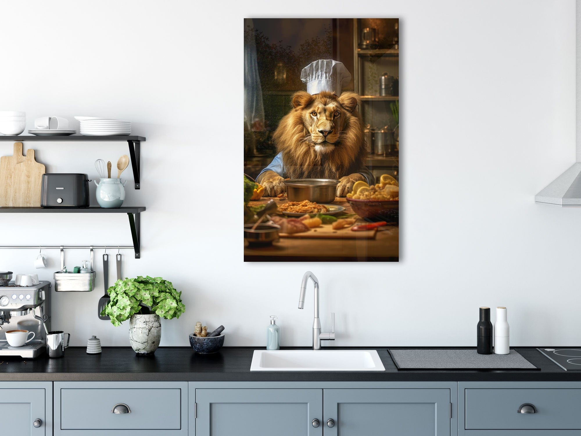 Artronauts Glass Print Chef Lion