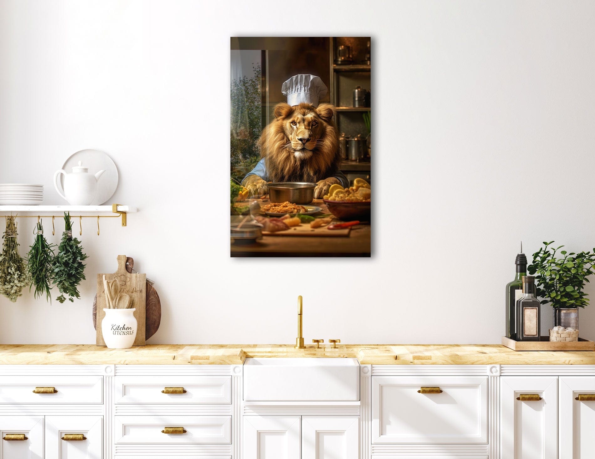 Artronauts Glass Print Chef Lion