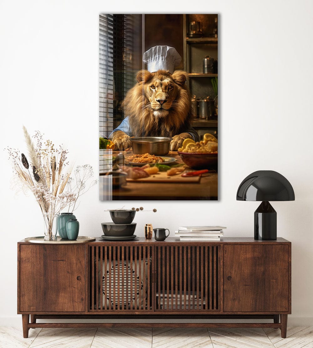 Artronauts Glass Print Chef Lion