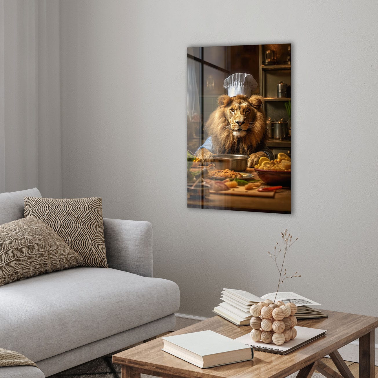 Artronauts Glass Print Chef Lion