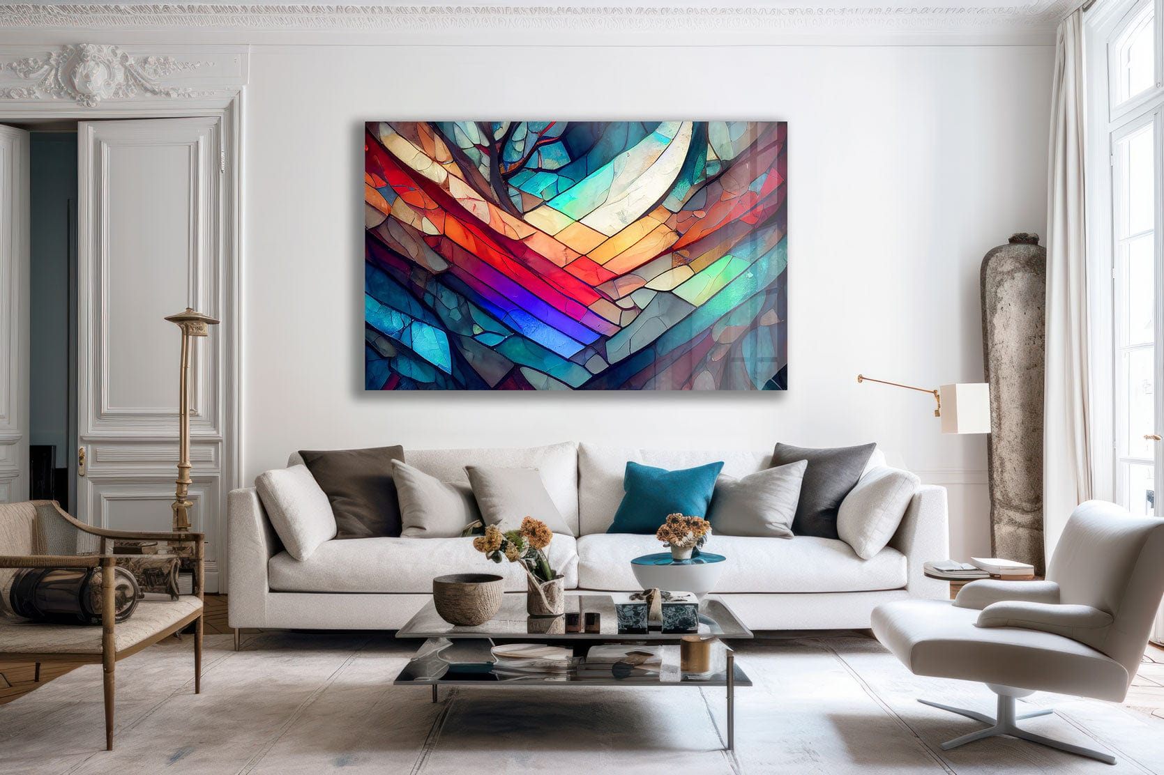 Artronauts Art Glass Print Colourful Stained Glass Effect