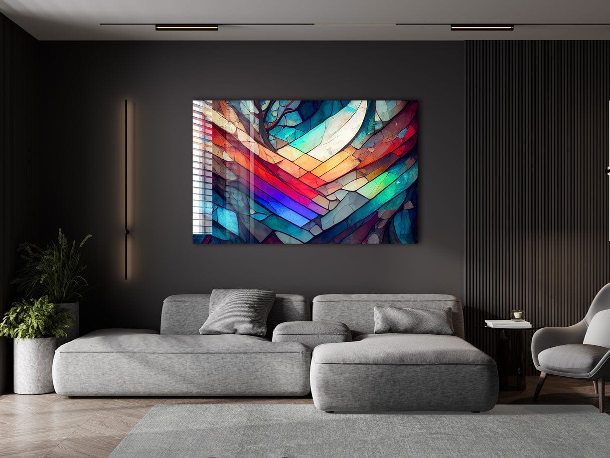 Artronauts Art Glass Print Colourful Stained Glass Effect