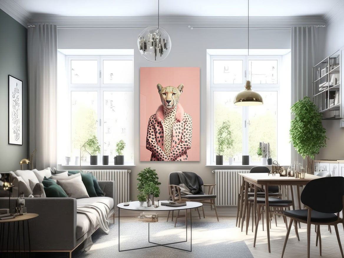 Artronauts Glass Print Cool Cheetah