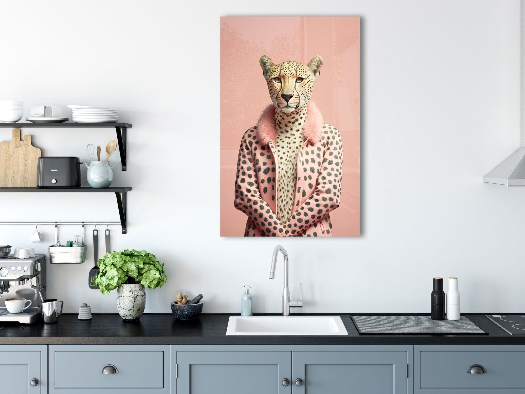 Artronauts Glass Print Cool Cheetah