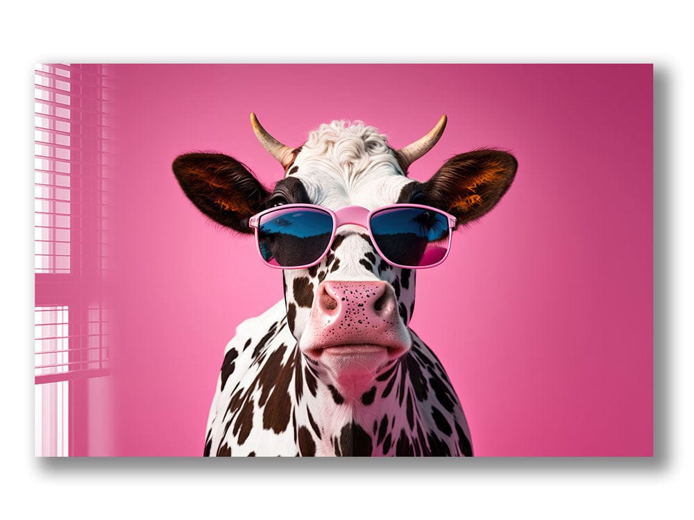 Artronauts Glass Print Cool Cow