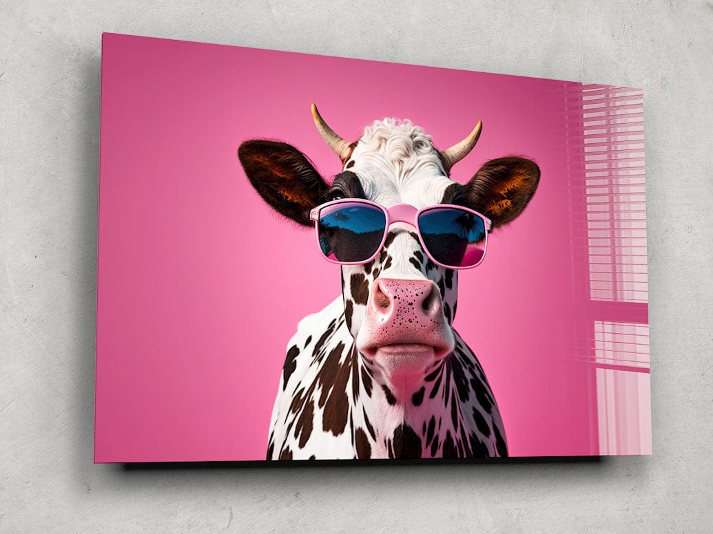 Artronauts Glass Print Cool Cow