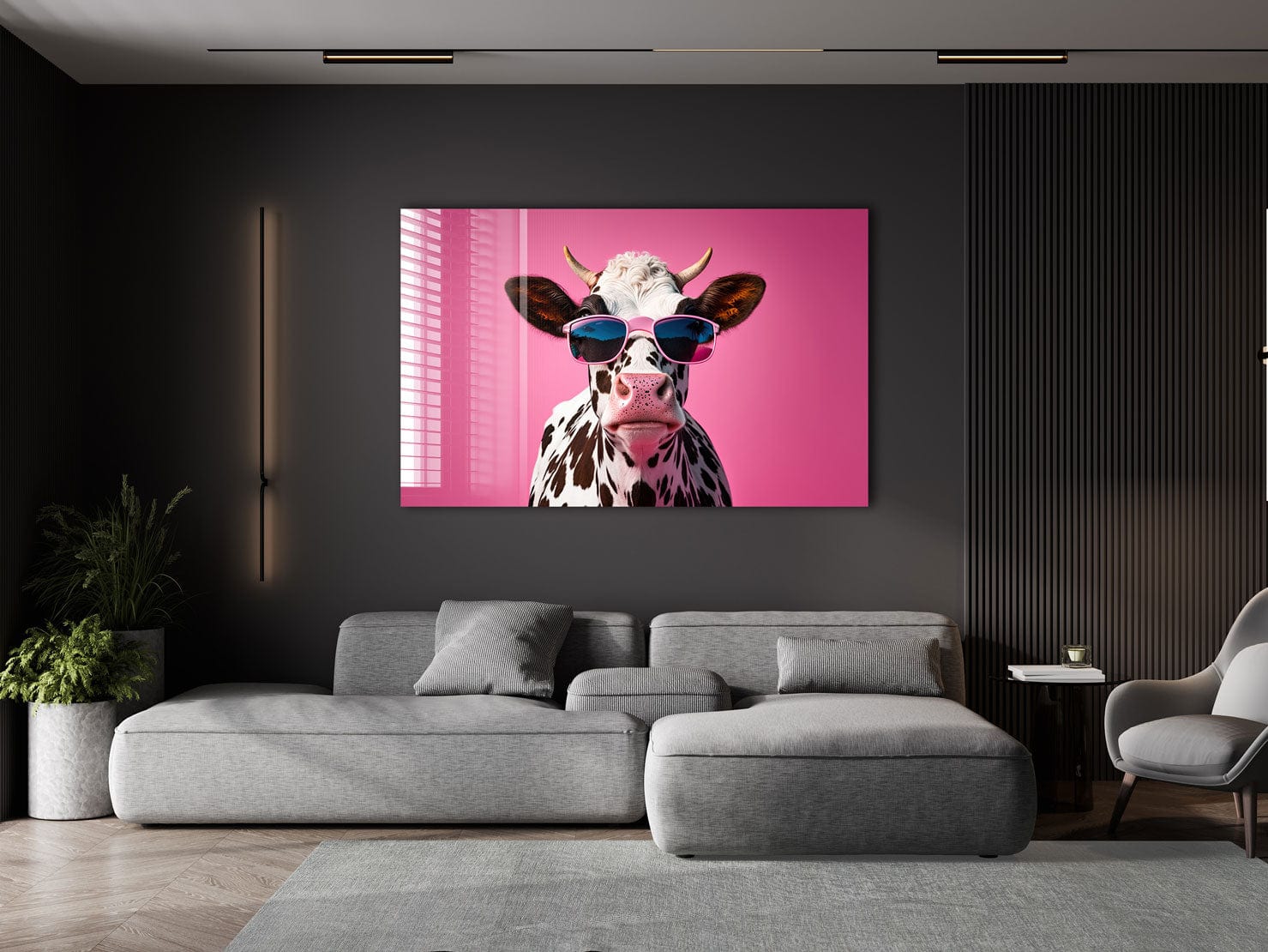Artronauts Glass Print Cool Cow