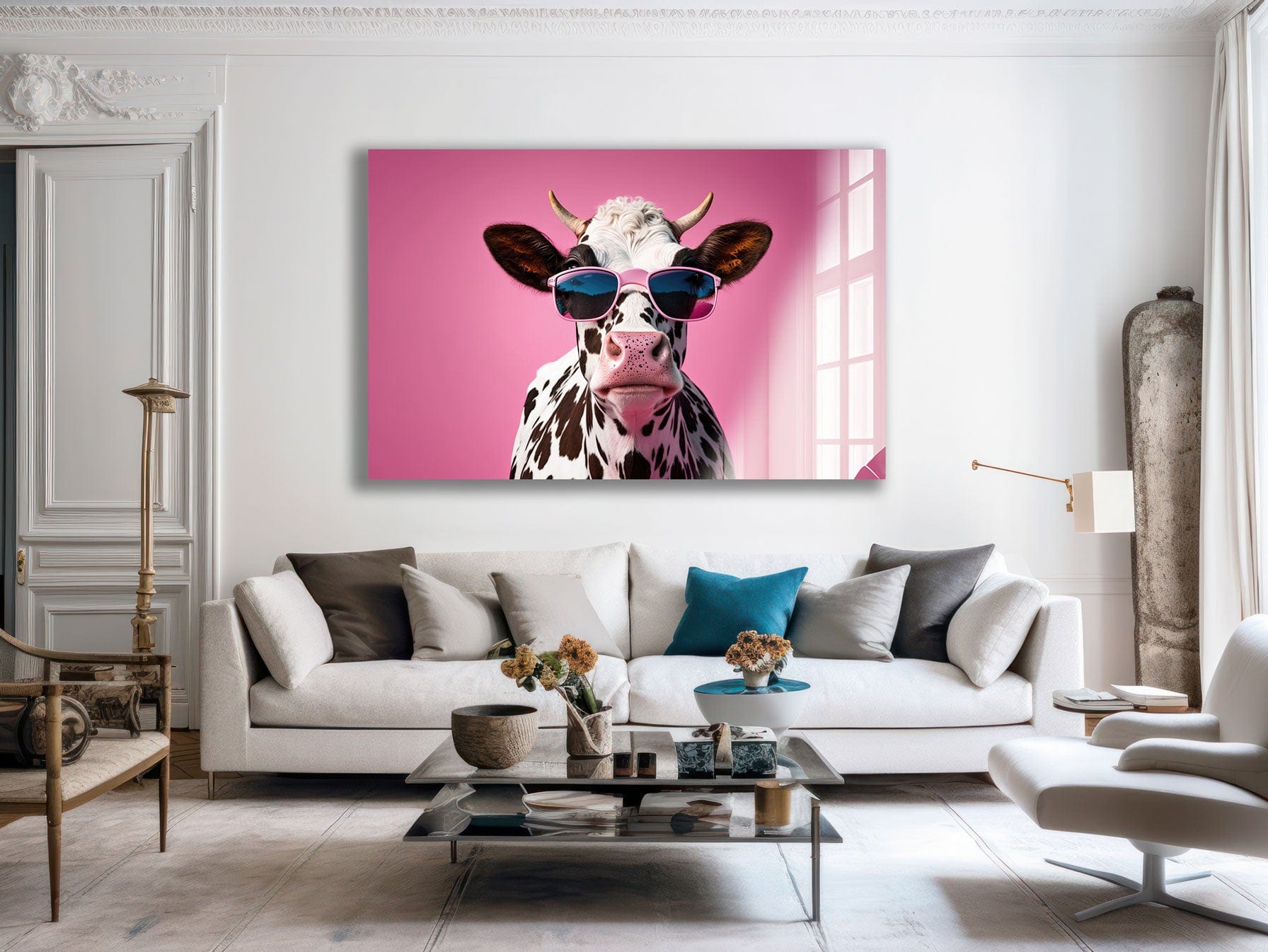 Artronauts Glass Print Cool Cow