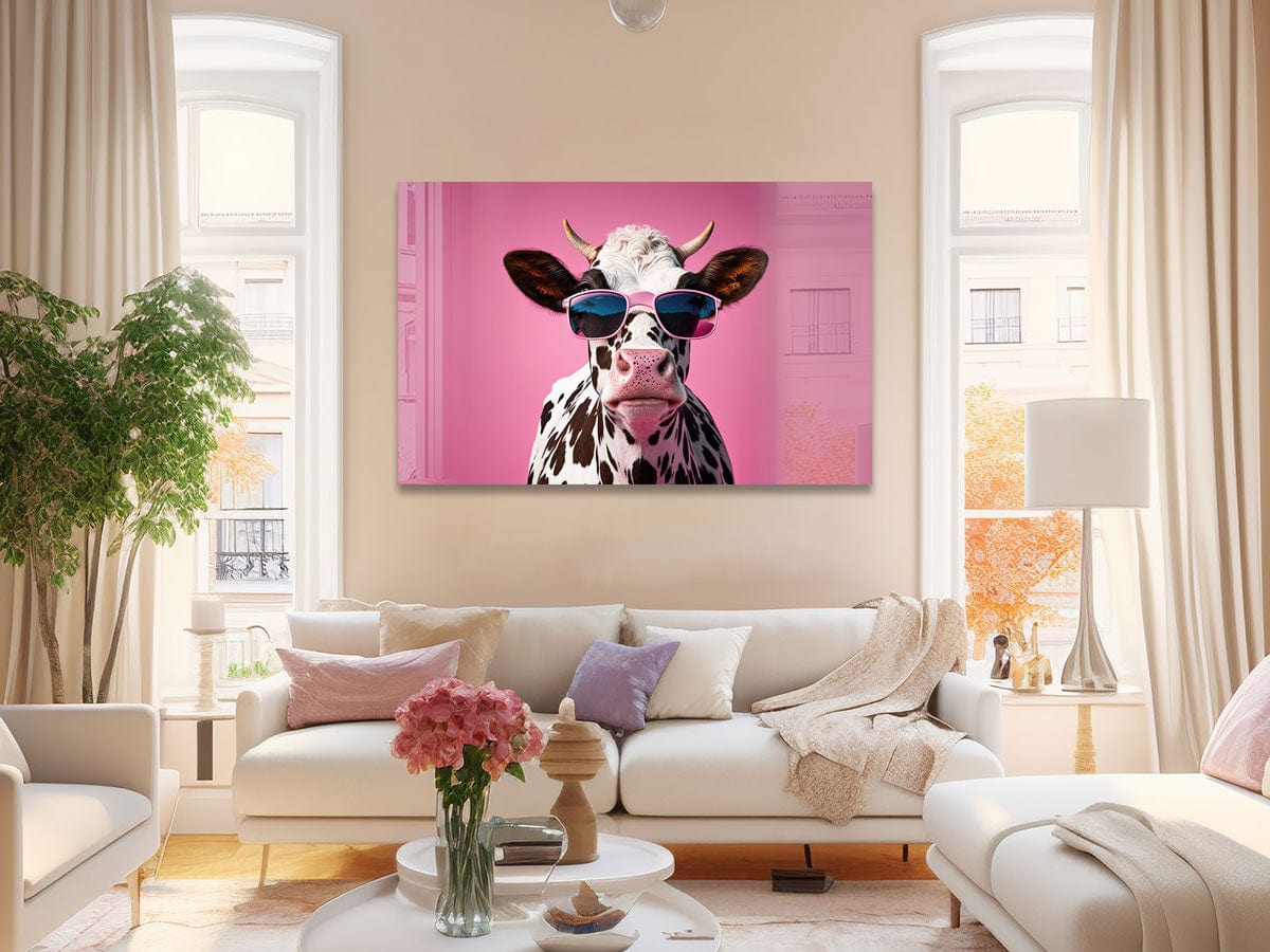 Artronauts Glass Print Cool Cow