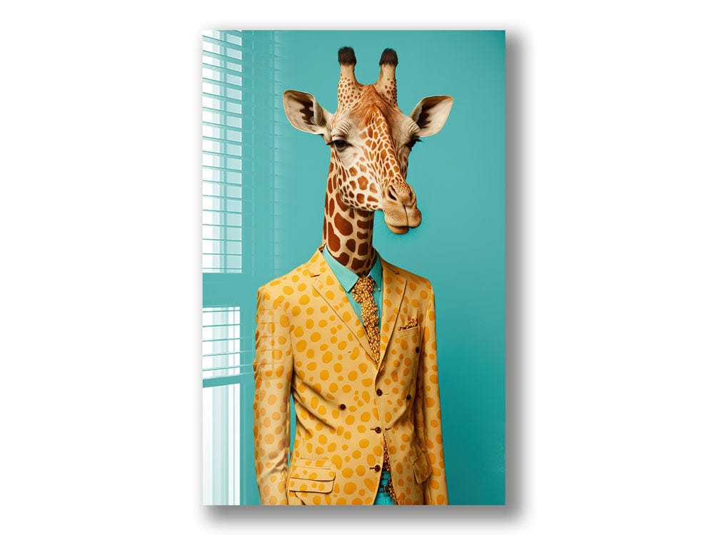 Artronauts Glass Print Cool Giraffe