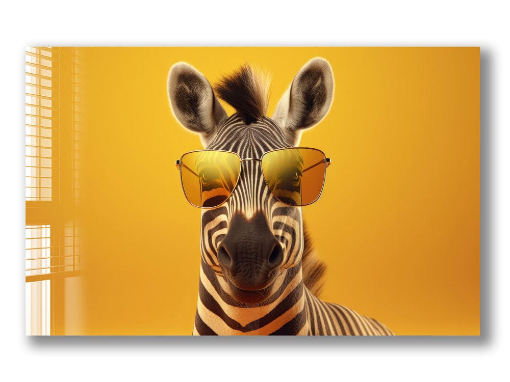 Artronauts Glass Print Cool Zebra