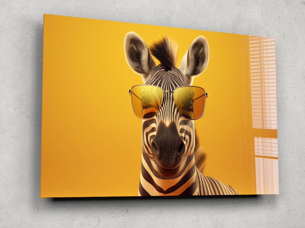 Artronauts Glass Print Cool Zebra