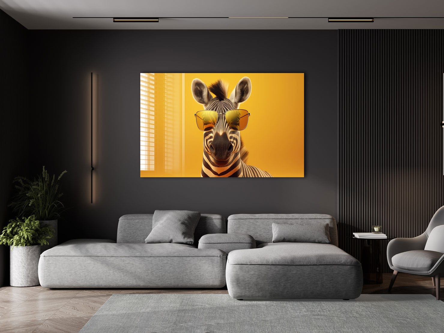 Artronauts Glass Print Cool Zebra