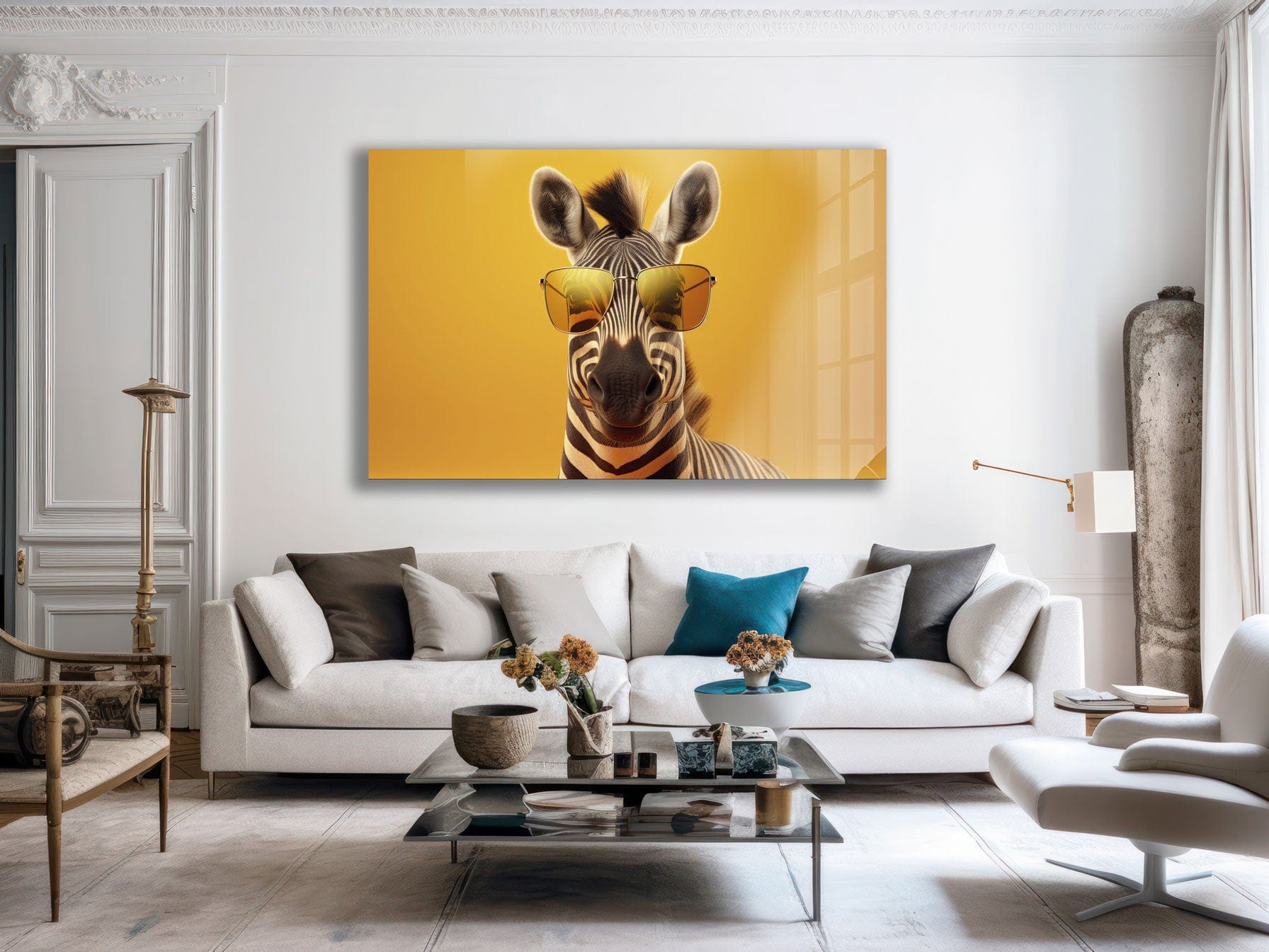 Artronauts Glass Print Cool Zebra