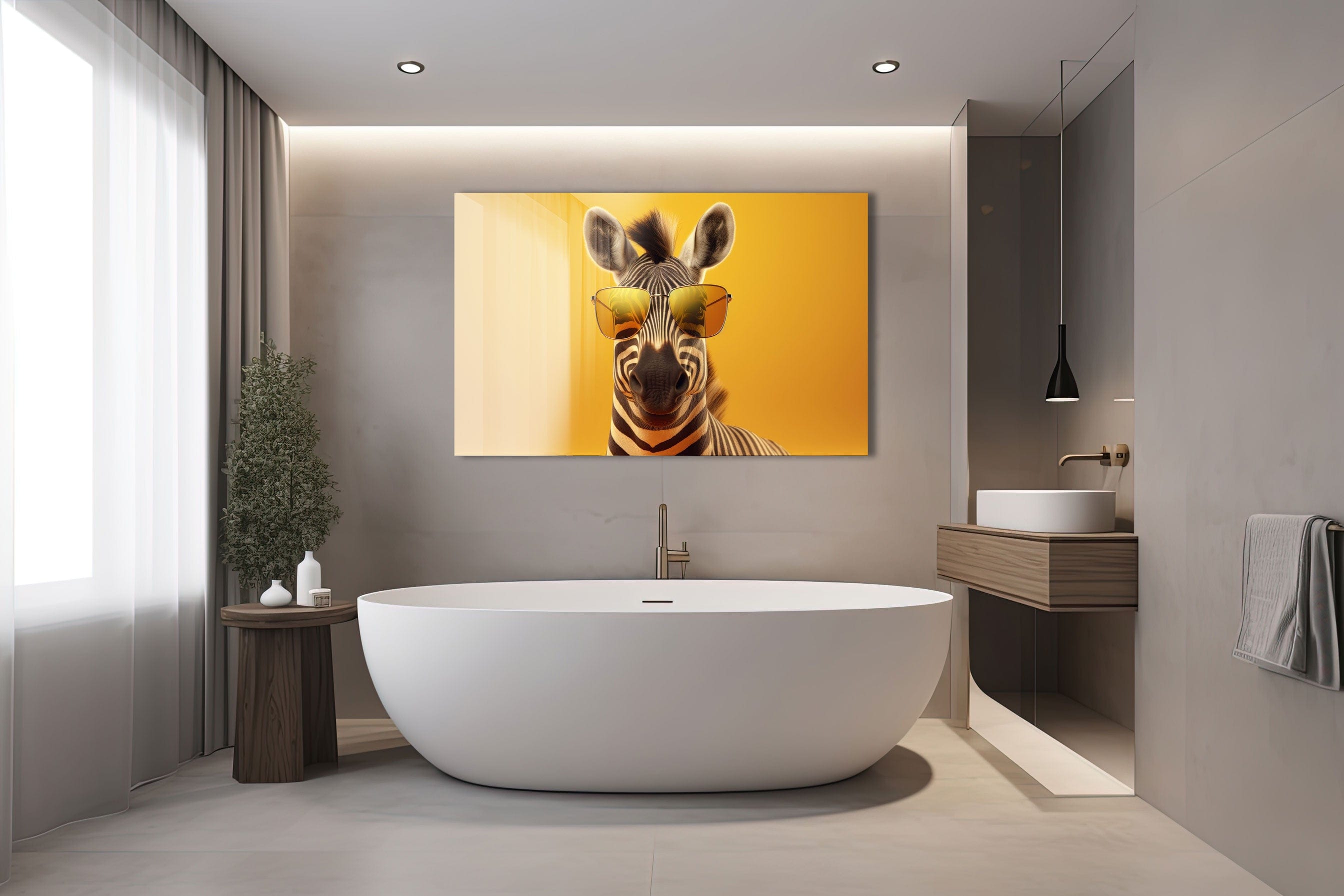 Artronauts Glass Print Cool Zebra