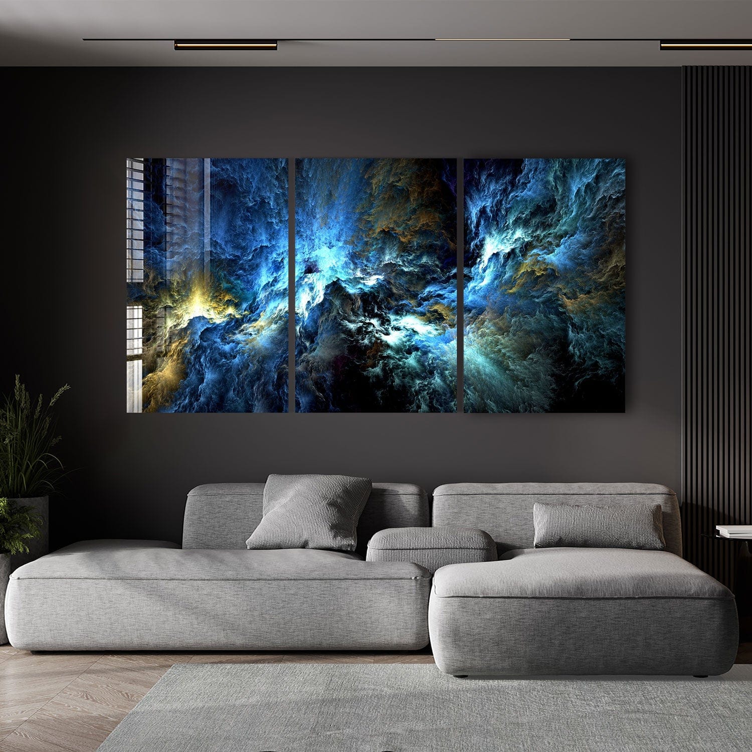 Artronauts Glass Print Cosmic Blue - Trinity