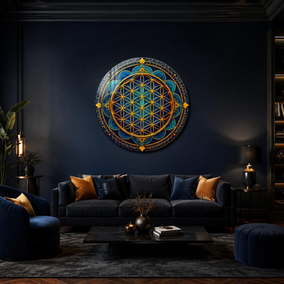 Sacred Bloom — tempered glass, ultra HD print, ready to hang