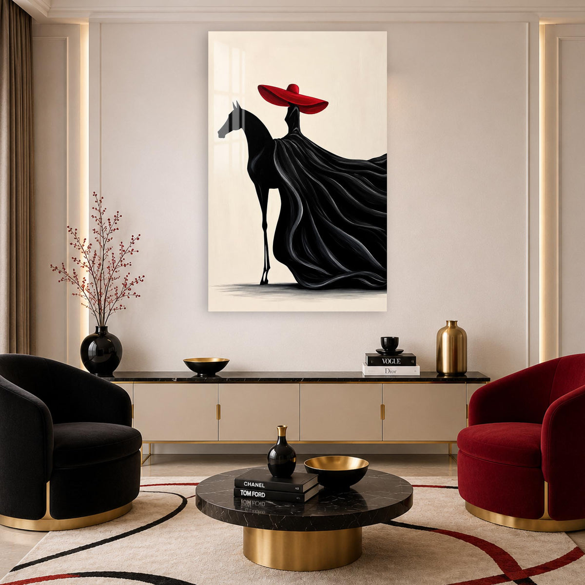 Crimson Hat Elegance lifestyle view