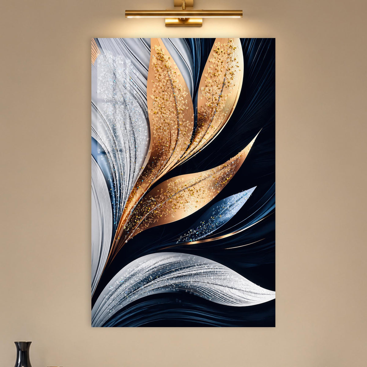Midnight Metallic Petals in a modern room