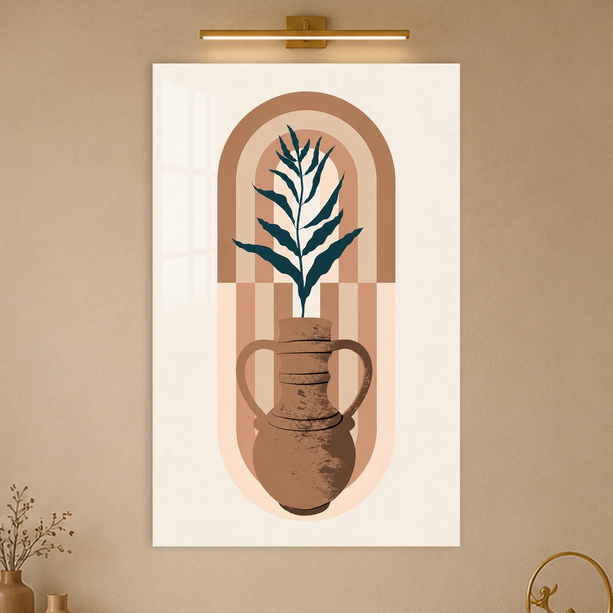Artronauts Glass Print Terracotta Botanical Vessel Glass Wall Art