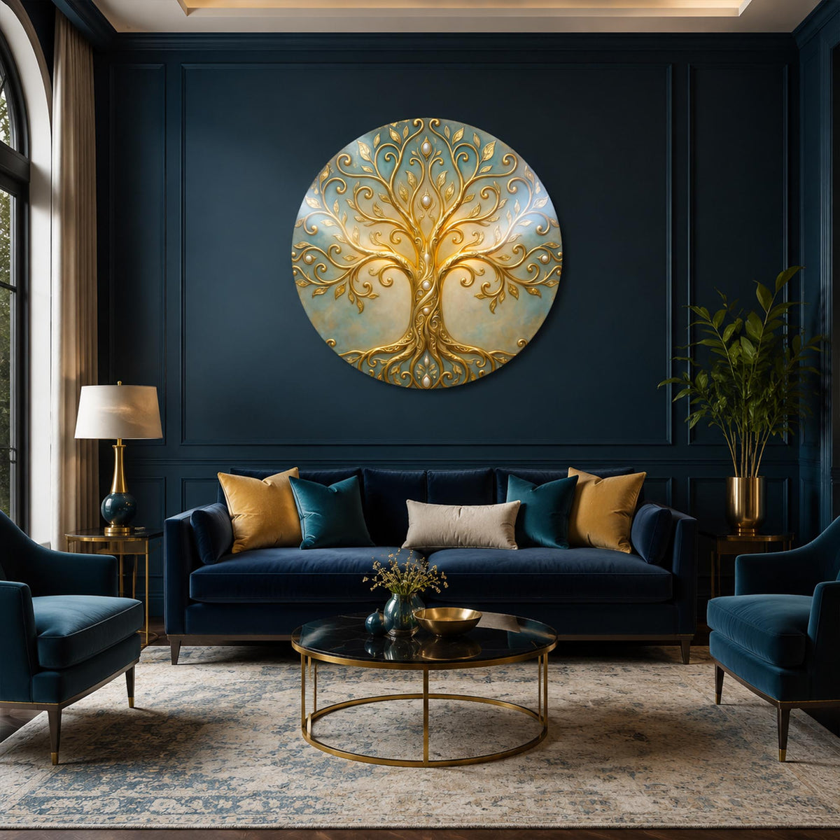 Golden Tree Of Life V — tempered glass, ultra HD print, ready to hang