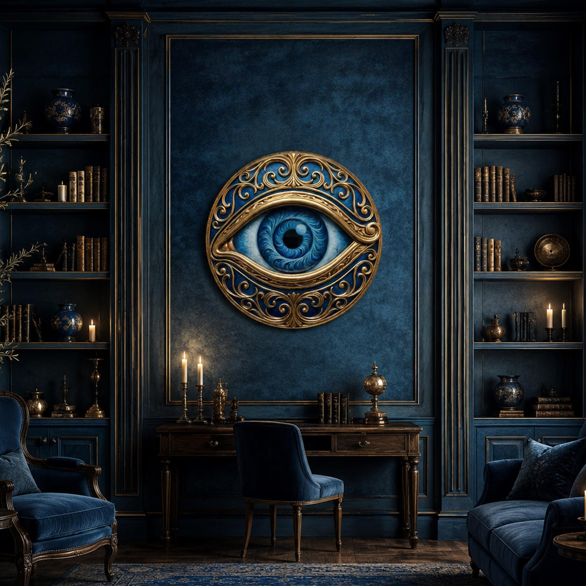 Ornate Azure Eye in a modern room