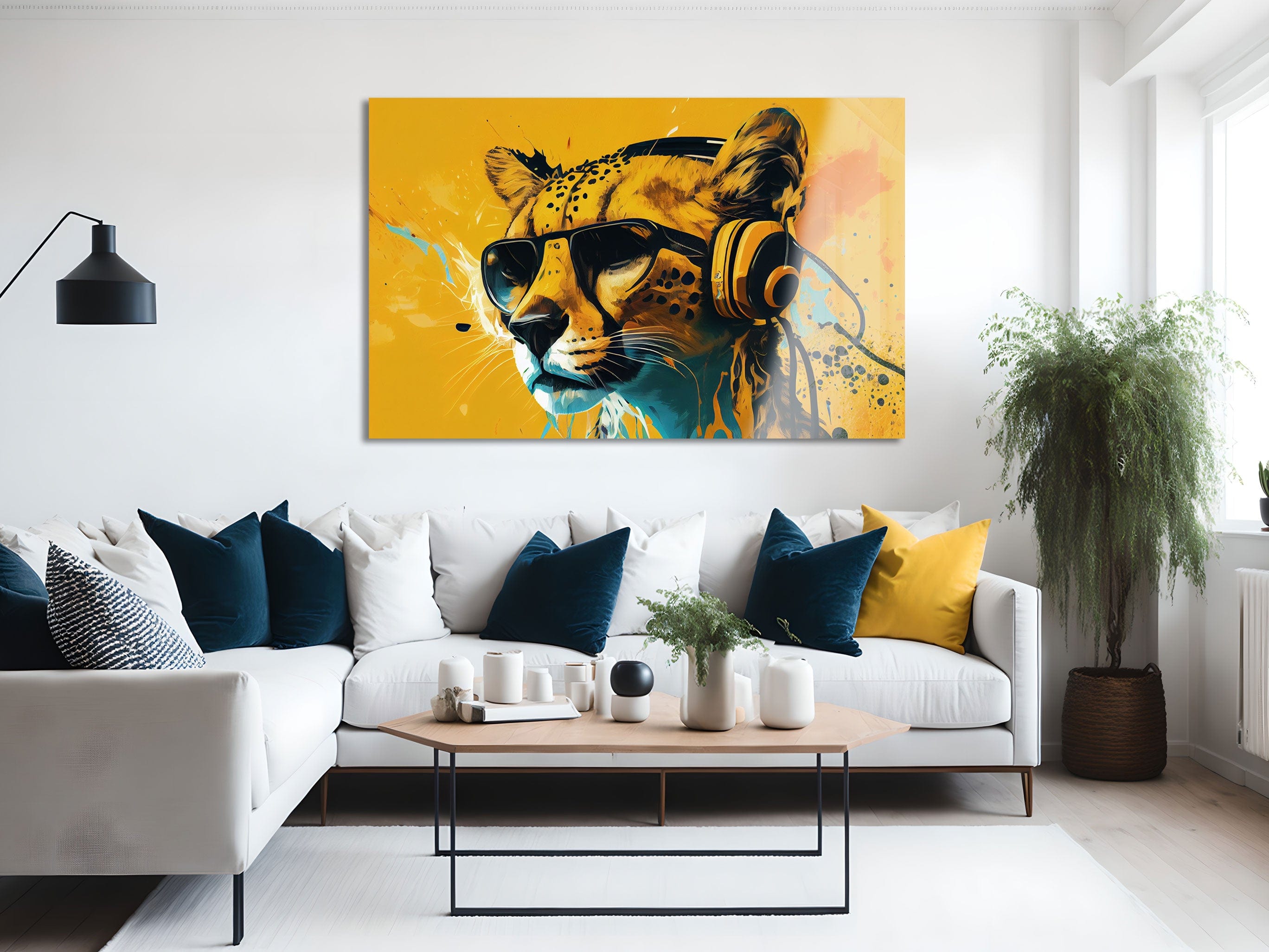 Artronauts Glass Print Dj Cheetah