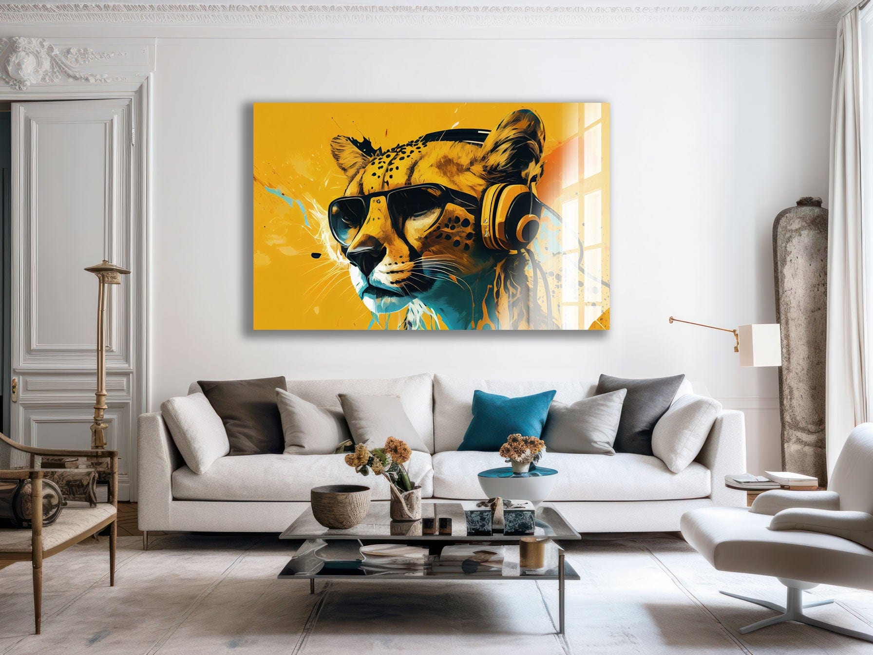 Artronauts Glass Print Dj Cheetah