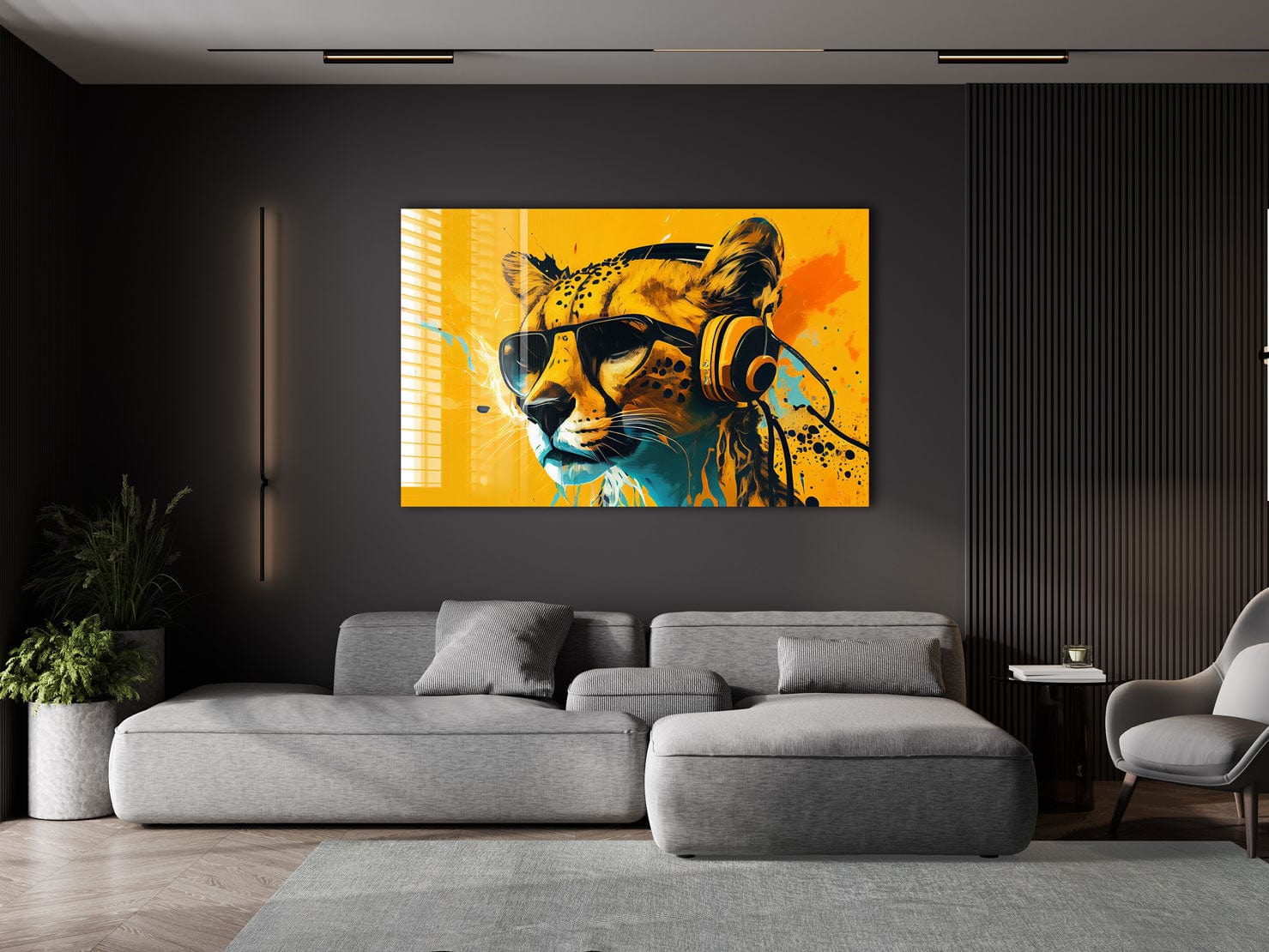 Artronauts Glass Print Dj Cheetah