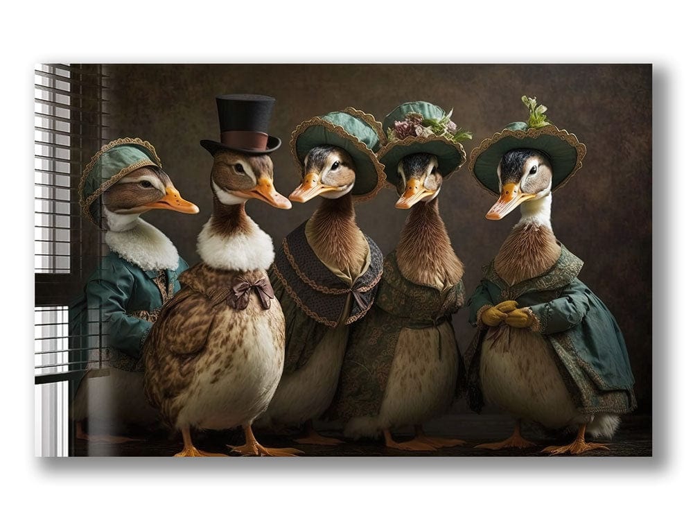 Artronauts Glass Print Duck Family