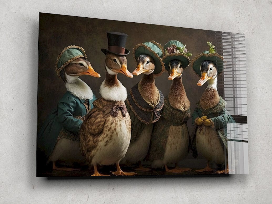 Artronauts Glass Print Duck Family
