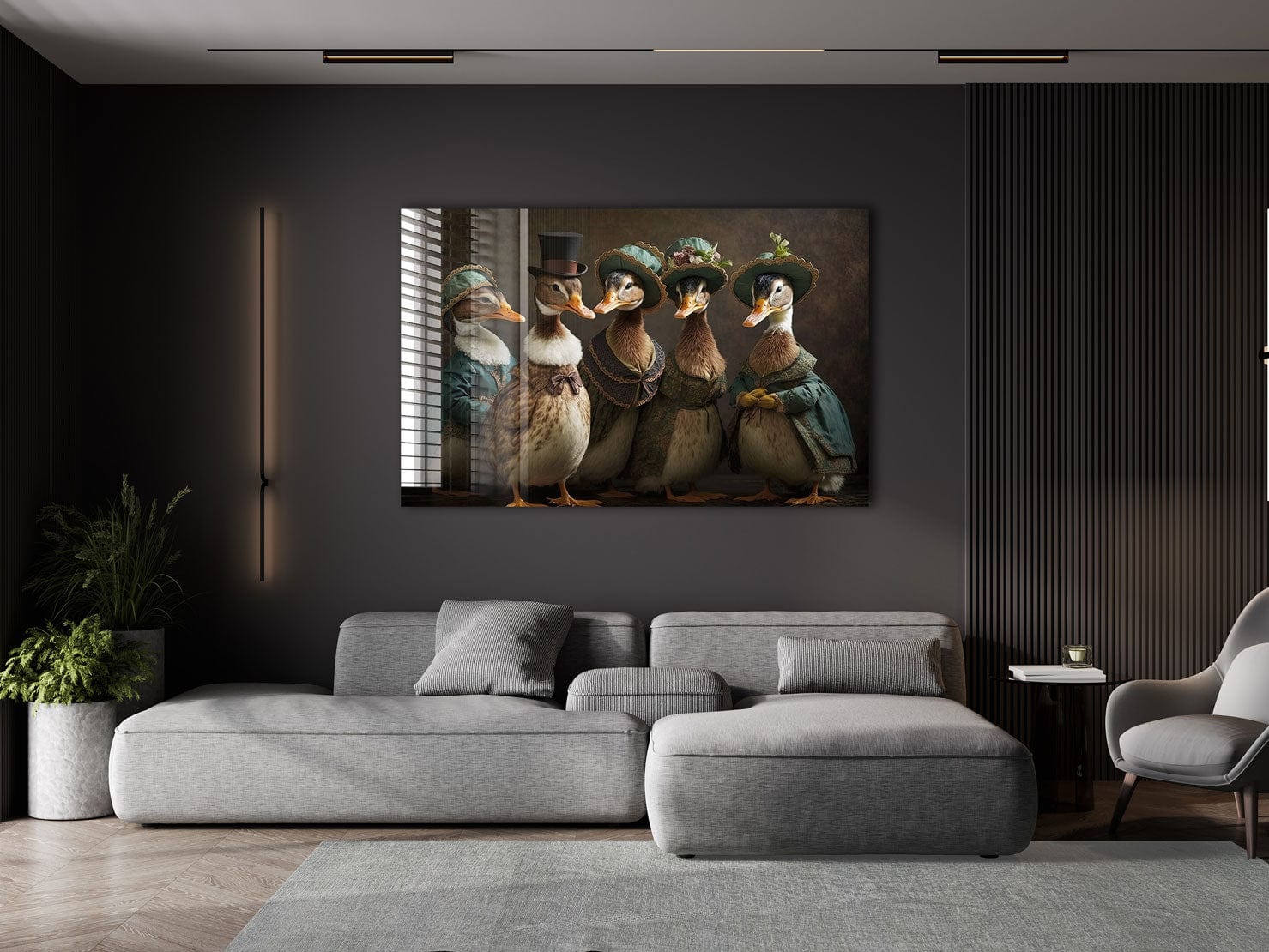 Artronauts Glass Print Duck Family