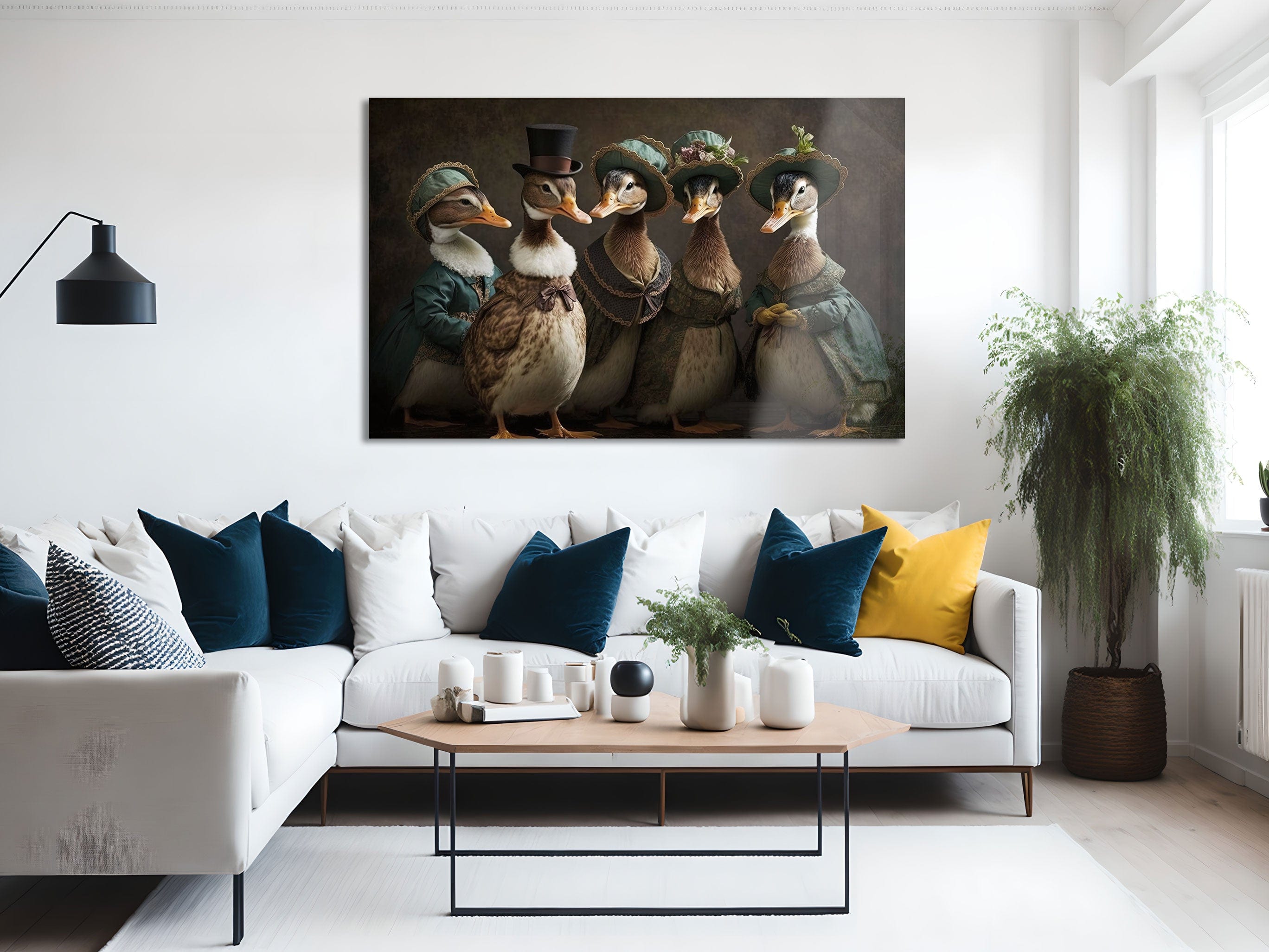 Artronauts Glass Print Duck Family