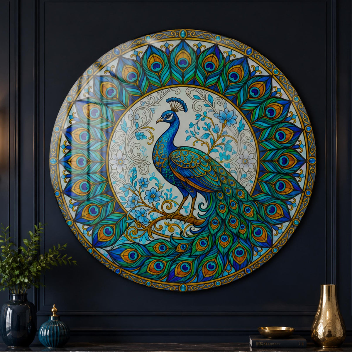 Emerald Peacock III in a modern room
