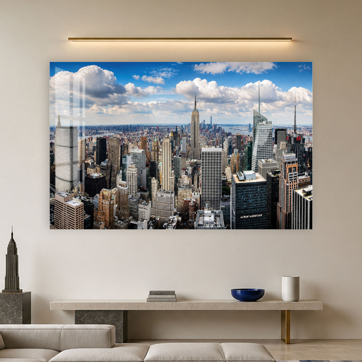 Manhattan Skyline Panorama in a modern room
