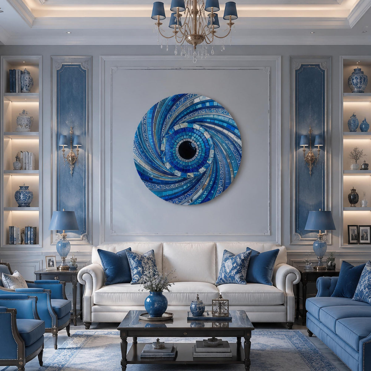 Azure Vortex Eye in a modern room