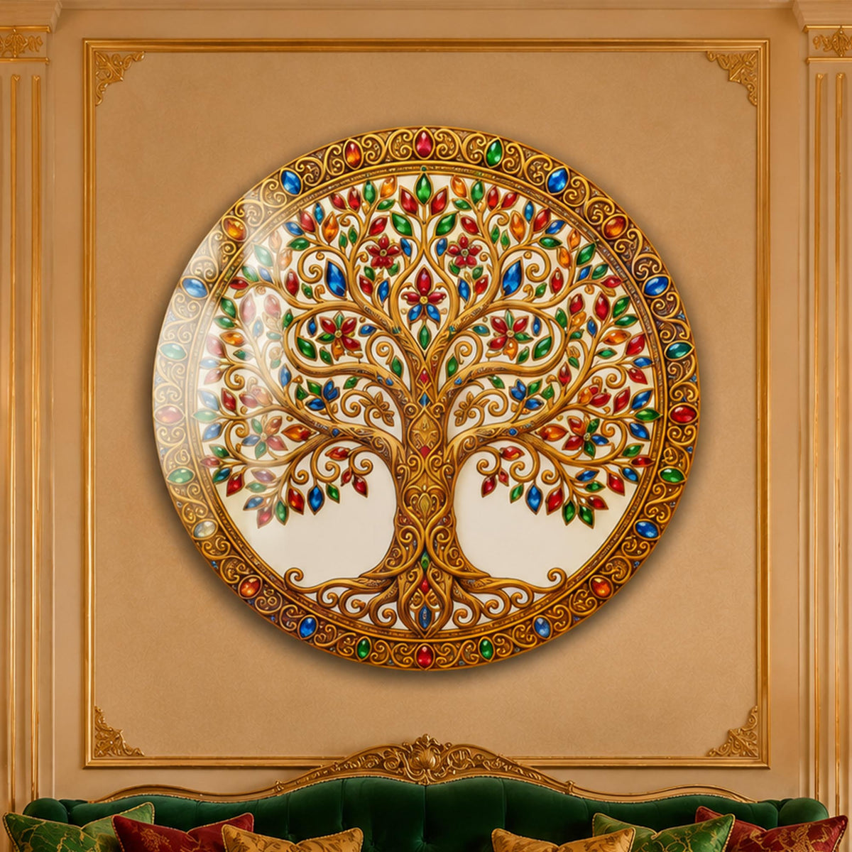 Jewel Tree Of Life — tempered glass, ultra HD print, ready to hang