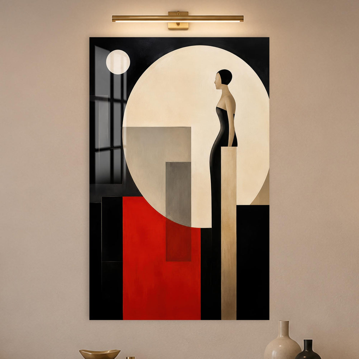 Woman Beyond The Circle in a modern room